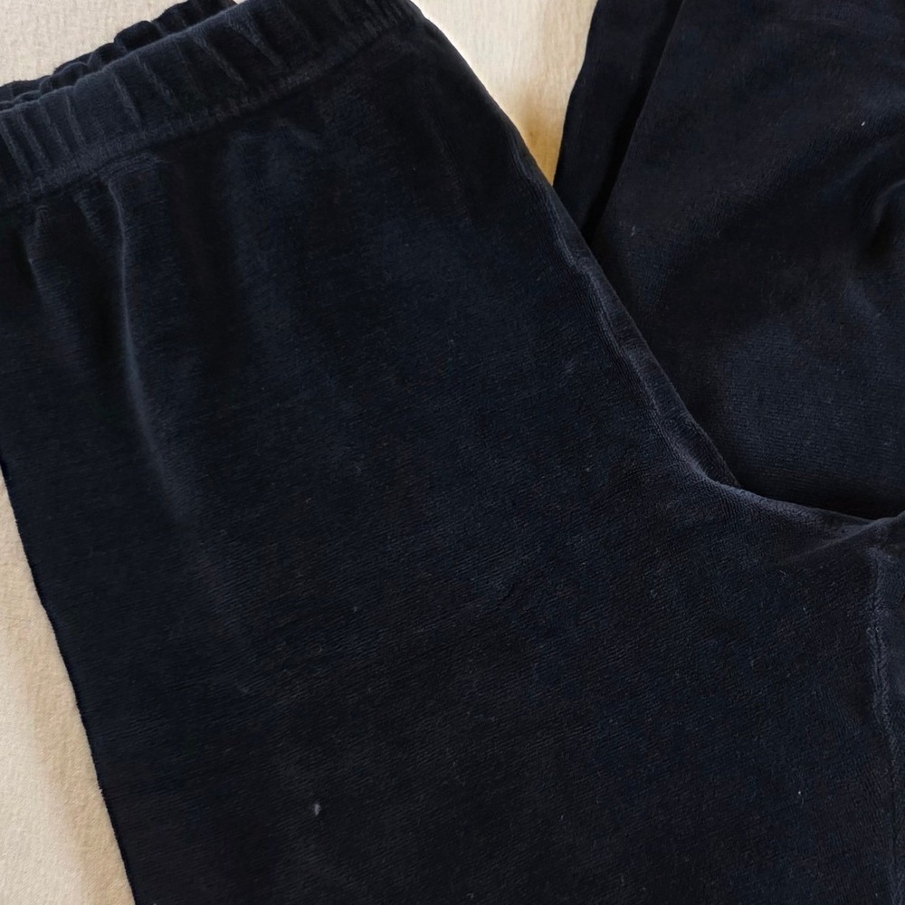 Moda Intl Black Velour Leggings Women Medium High Rise Cotton Blend Vintage 90s
